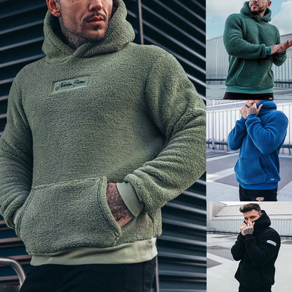 Sudadera con capucha de felpa Loom & Soul™ para hombre – Suéter de manga larga de algodón suave con bolsillo canguro