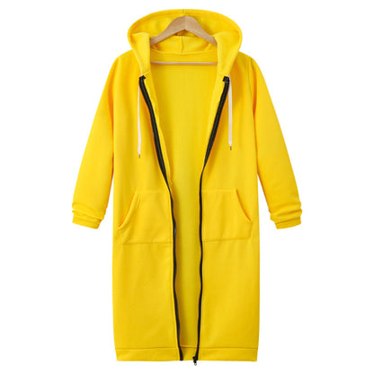 Chaqueta polar con capucha para mujer Loom & Soul – Abrigo largo con cremallera y forro suave, ropa de abrigo casual y cálida