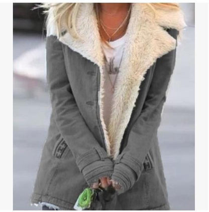 Abrigo de invierno cálido para mujer – Chaqueta de solapa ajustada de Loom & Soul