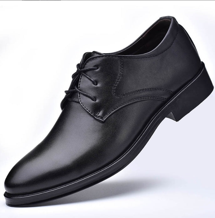 Zapatos de hombre con punta Loom & Soul™ – Estilo clásico de cuero con cordones, forro transpirable y suela de goma