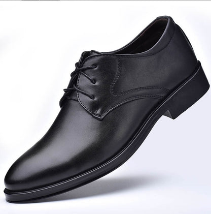 Zapatos de hombre con punta Loom & Soul™ – Estilo clásico de cuero con cordones, forro transpirable y suela de goma