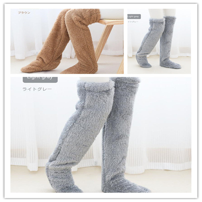 Calcetines largos peludos por encima de la rodilla Loom & Soul™ – Medias unisex cálidas para invierno y para casa