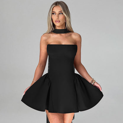 Robe Tubulaire Courte Loom & Soul™ à Glissière au Dos – Robe de Soirée Courte et Sexy Sans Manches pour Femme