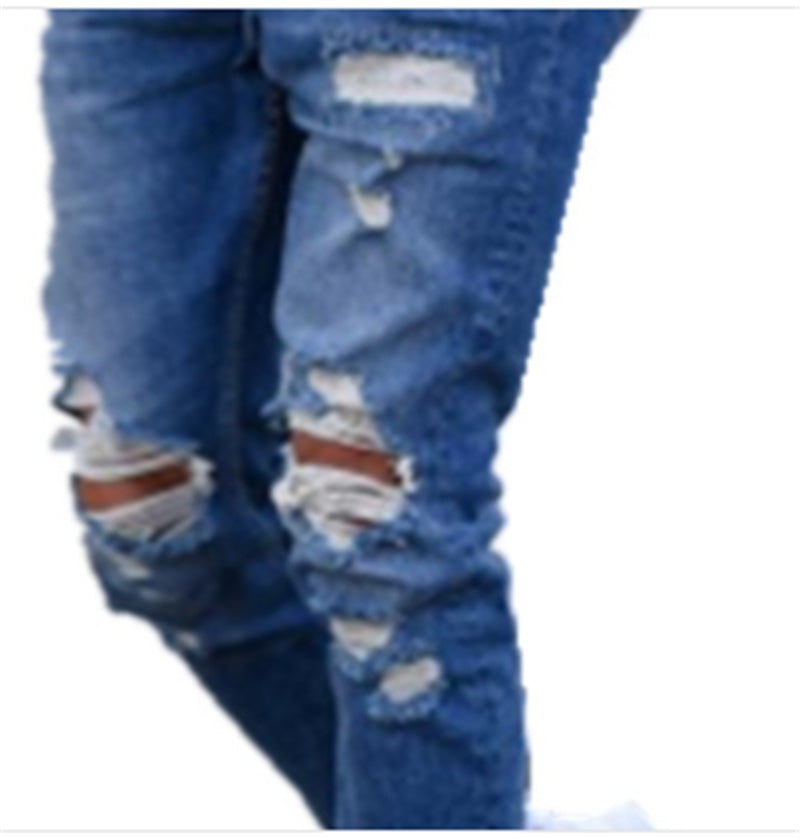 Loom & Soul™ Distressed Hole Jeans – Men’s Slim-Fit Ripped Denim Pants