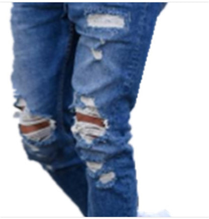 Loom & Soul™ Distressed Hole Jeans – Men’s Slim-Fit Ripped Denim Pants