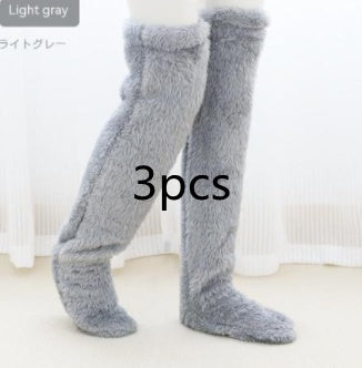 Calcetines largos peludos por encima de la rodilla Loom & Soul™ – Medias unisex cálidas para invierno y para casa