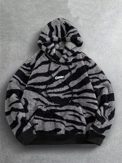 Sweat à Capuche Imprimé Léopard Homme – Sweat-shirt Doux Tendance Streetwear