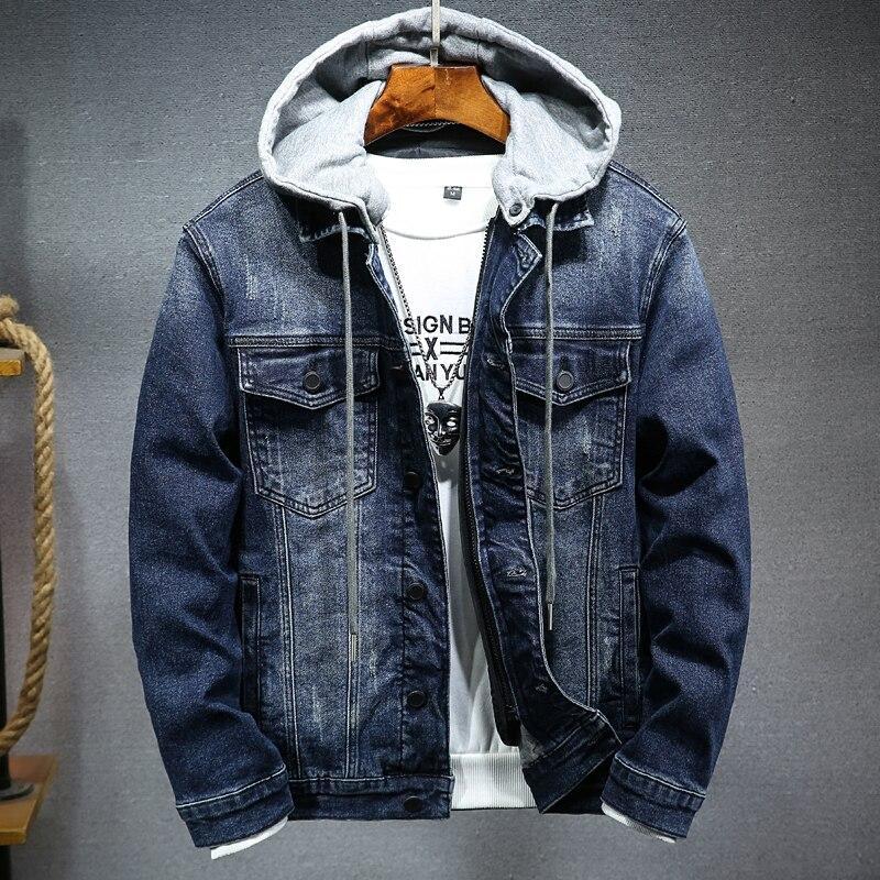 Chaqueta de mezclilla gruesa para hombre Loom & Soul – Abrigo de algodón con capucha y ajuste ceñido para invierno