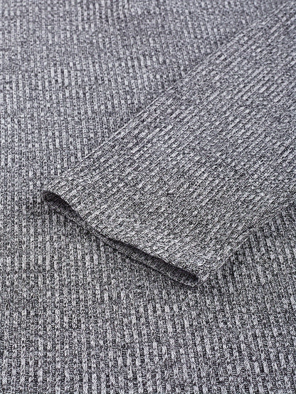 Chemisier Henley côtelé pour homme – Haut tricoté doux à manches longues pour l'automne