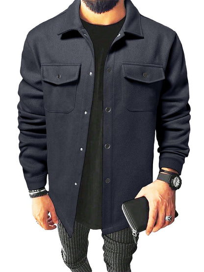 Cárdigan informal grueso para hombre Loom & Soul – Camisa de manga larga estilo británico