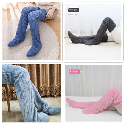 Calcetines largos peludos por encima de la rodilla Loom & Soul™ – Medias unisex cálidas para invierno y para casa