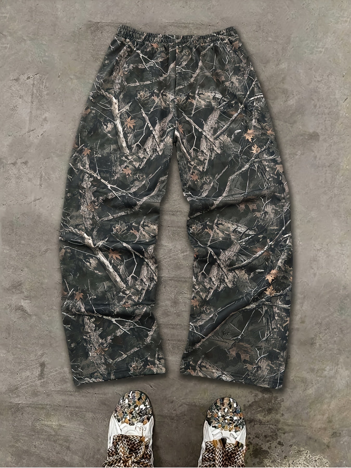 Pantalones deportivos de camuflaje para hombre – Pantalones rectos holgados para exteriores