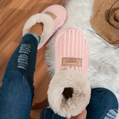 Women’s Thick Sole Slippers – Warm Winter Indoor Comfort