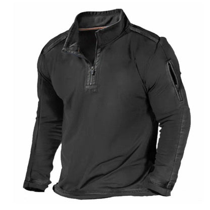 Pull à manches longues pour homme avec poche zippée