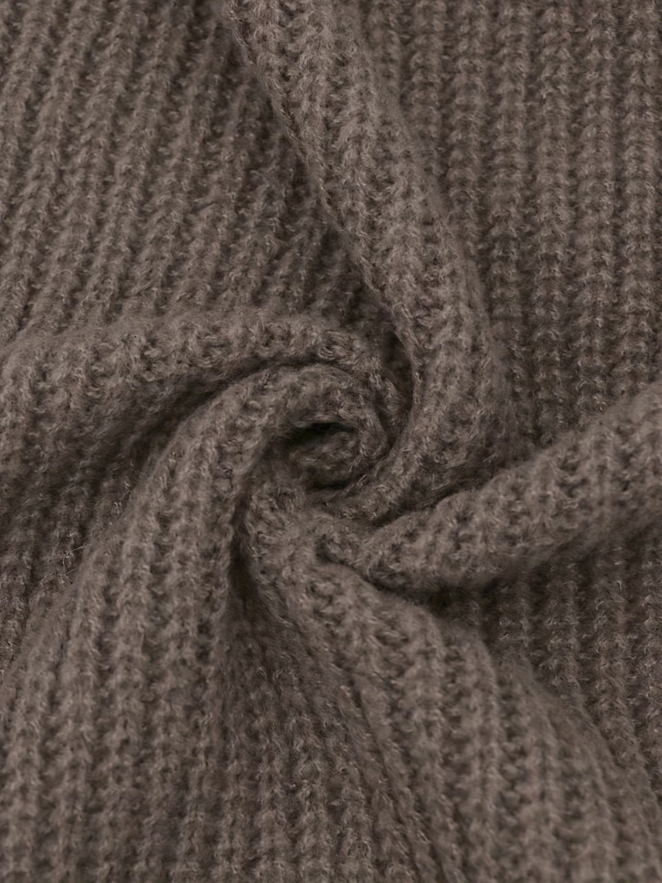 Elegante cárdigan acanalado con cuello en V profundo – Suéter de punto de otoño/invierno para mujer