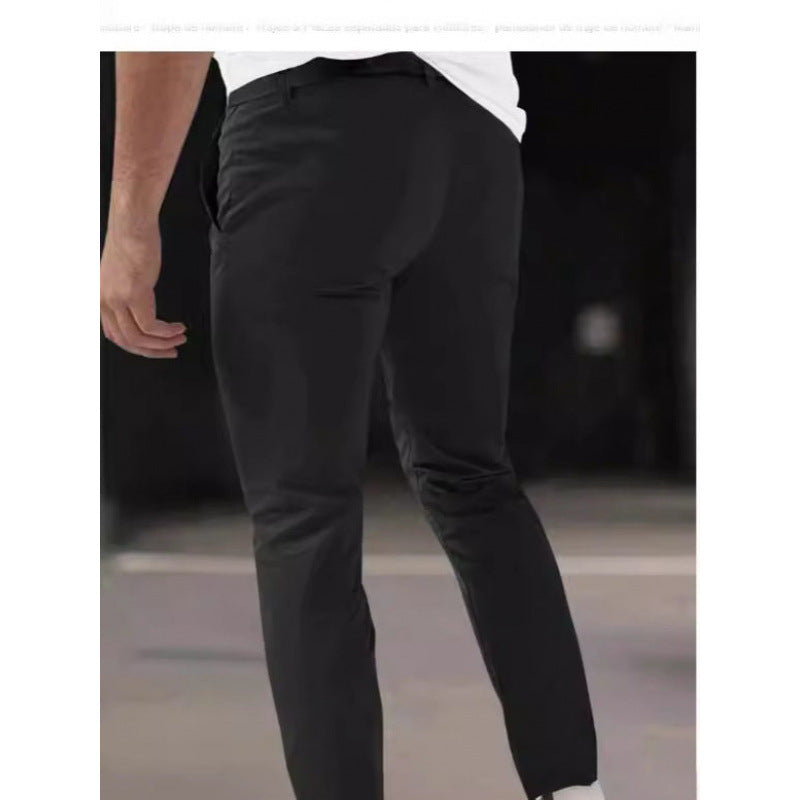 Pantalones de Vestir Cortos Ajustados para Hombre – Cintura Elástica Informal con Forro Polar