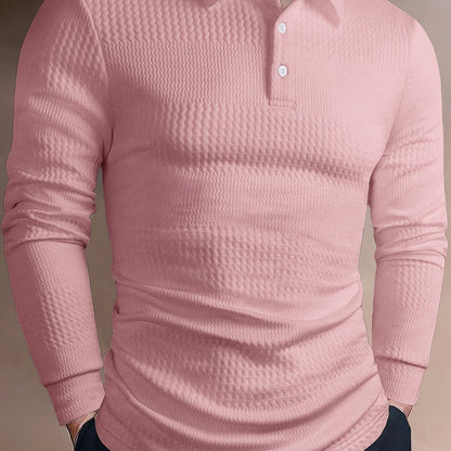 Polo Homme d'Été à Revers Jacquard – Coupe Slim Manches Courtes