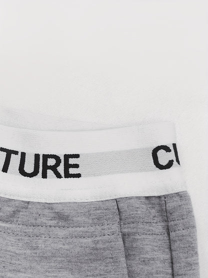 Conjunto de dos piezas con estampado geométrico de amor para mujer – Pantalones de cintura alta y pierna ancha