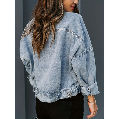 Chaqueta de mezclilla corta y desgastada para mujer – Cierre de botones, estilo urbano
