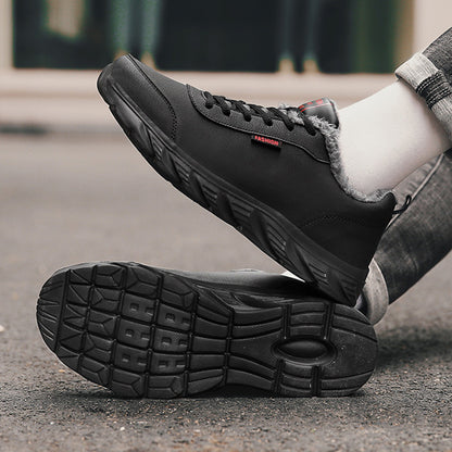Zapatillas de invierno cálidas Loom & Soul™ para hombre – Impermeables, antideslizantes, zapatos cómodos con forro de felpa