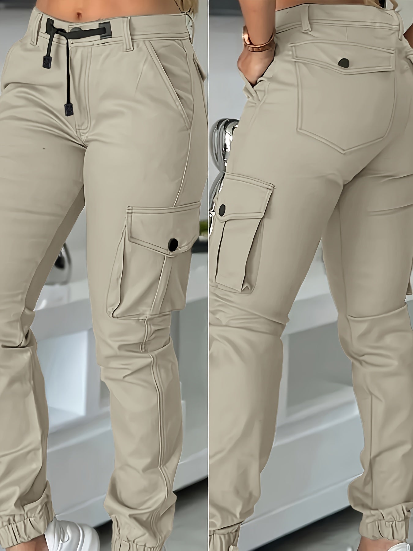 Pantalones cargo de mujer de cintura alta – Pantalones de trabajo elegantes para todas las estaciones