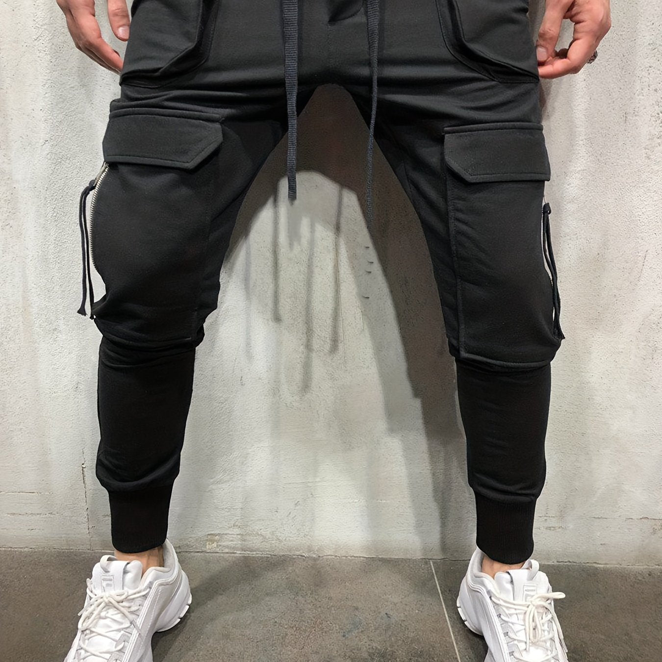 Pantalones Cargo de Hombre Urbanos – Pantalones de Exterior con Cordón y Bolsillos Múltiples