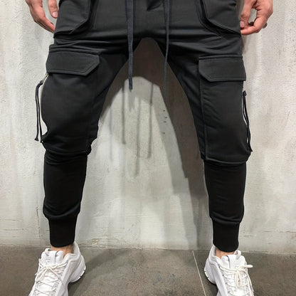Pantalones Cargo de Hombre Urbanos – Pantalones de Exterior con Cordón y Bolsillos Múltiples