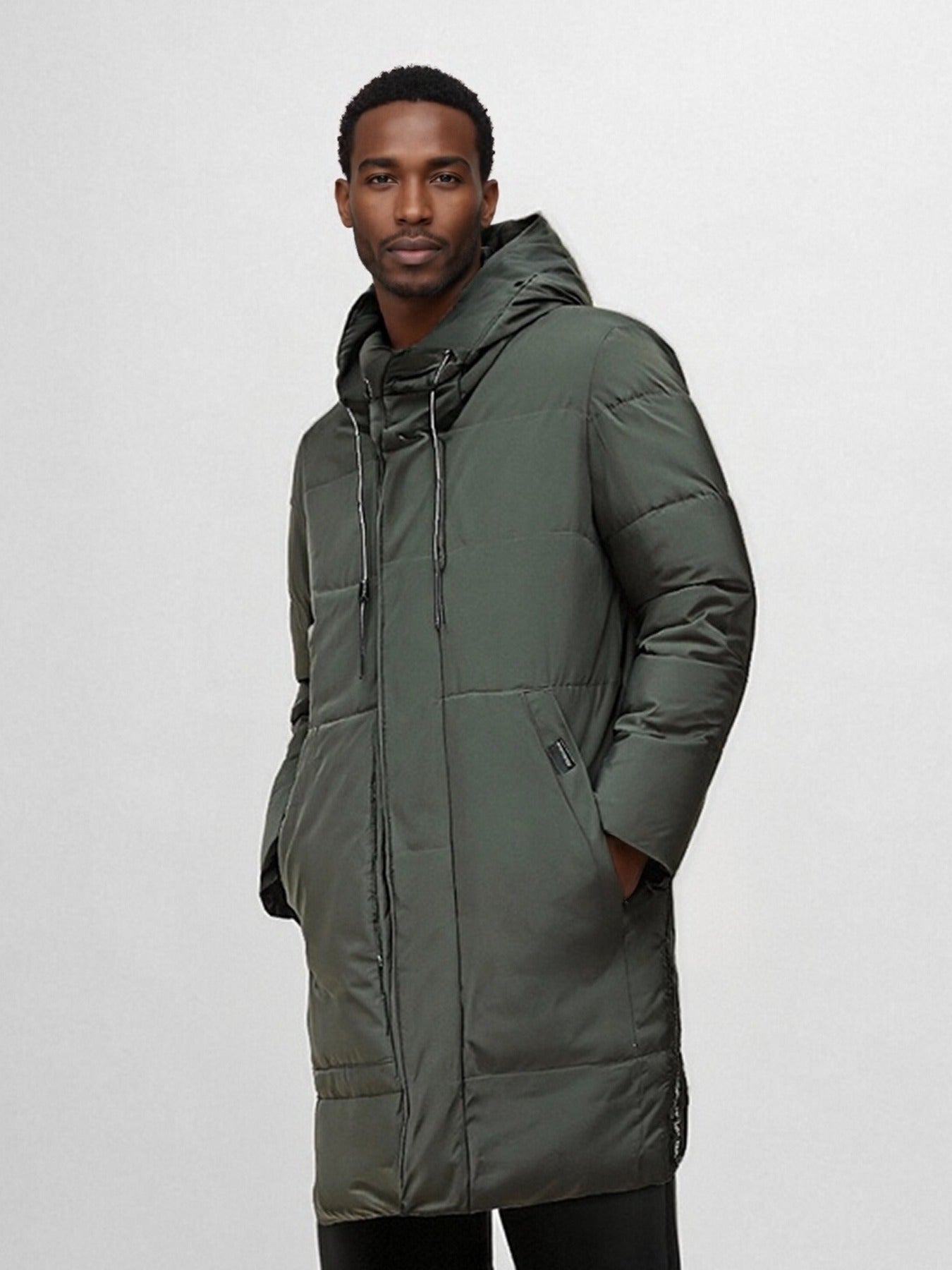 Chaqueta acolchada con capucha para hombre – Abrigo grueso y cálido para exteriores