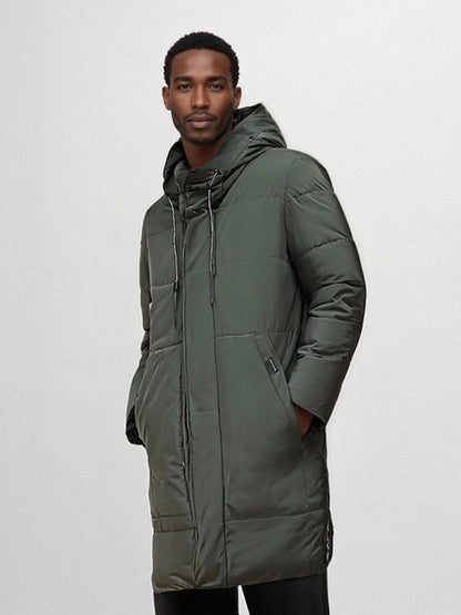Chaqueta acolchada con capucha para hombre – Abrigo grueso y cálido para exteriores