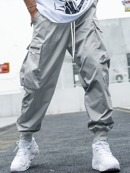 Pantalones Cargo para Hombre Loom & Soul™ – Pantalones con Cordón, Múltiples Bolsillos, Estilo Hip-Hop Urbano