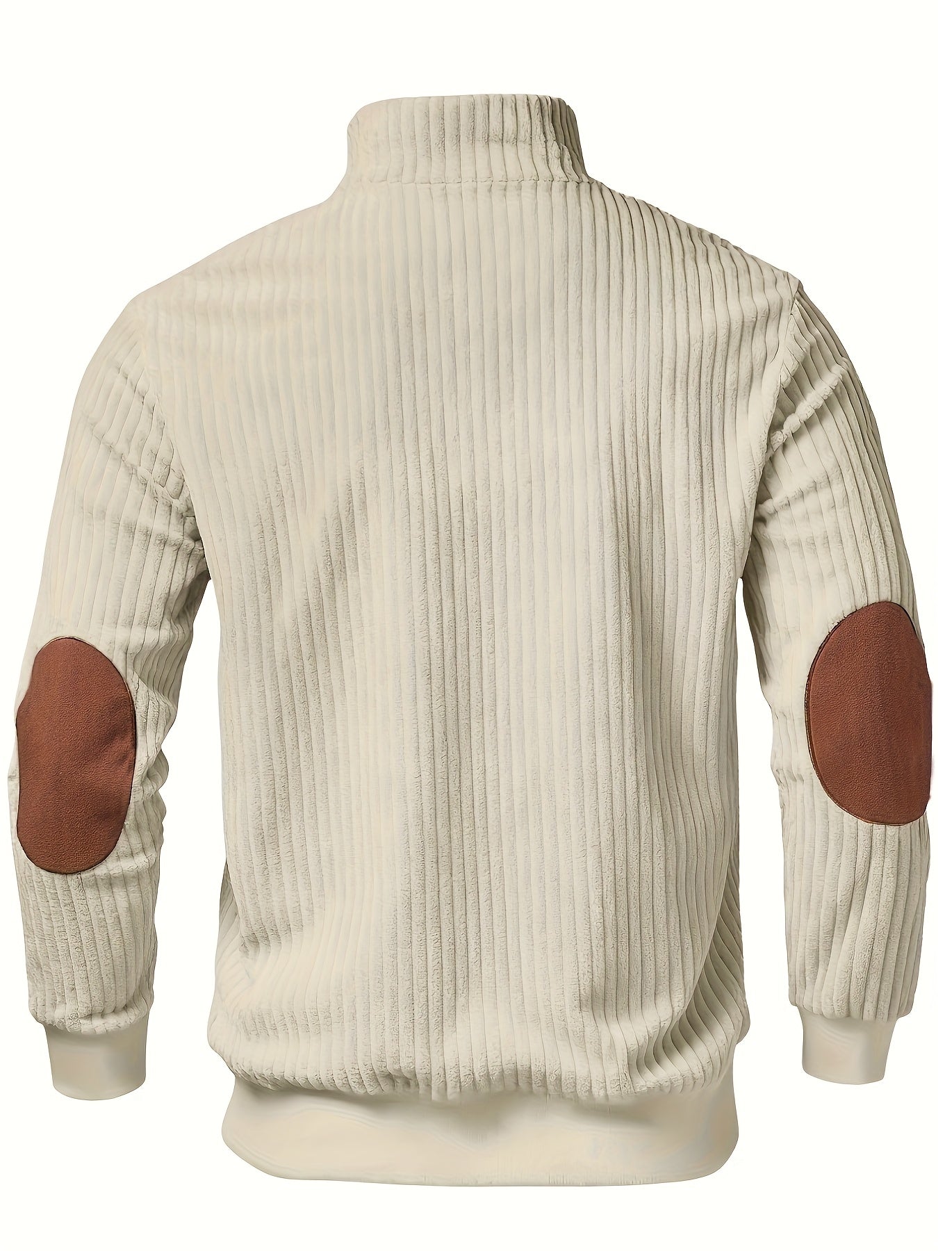 Jersey retro de cuello alto y media cremallera para hombre – Cálido y de canalé