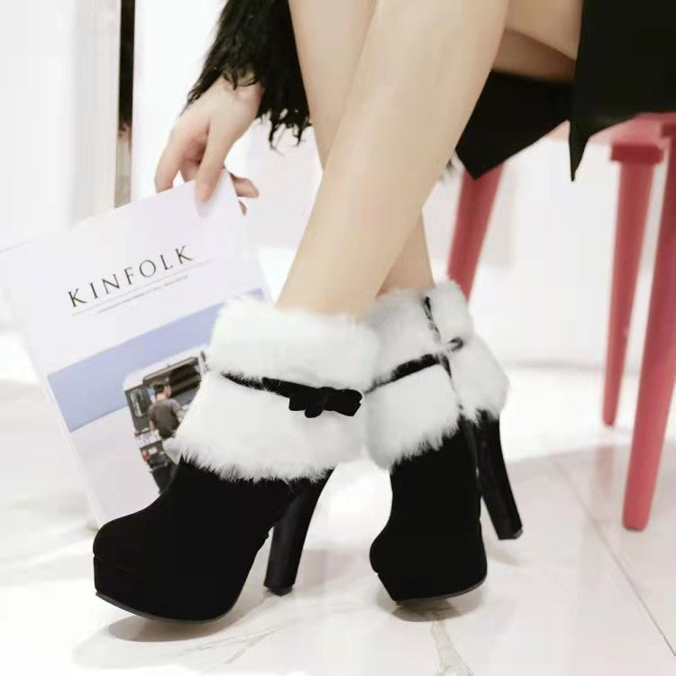 Bottes Martin Loom & Soul d'hiver en peluche à talons hauts – Confort élégant pour les fêtes