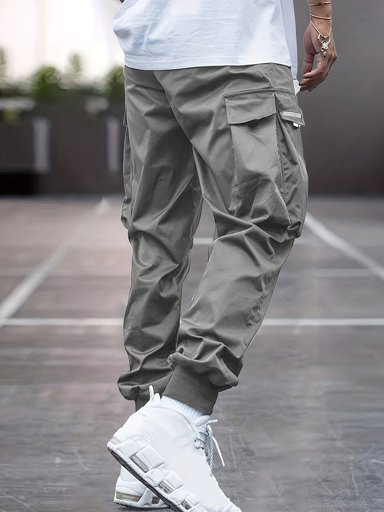 Men’s Olive Cargo Pants – Lightweight Multi-Pocket Streetwear Trousers