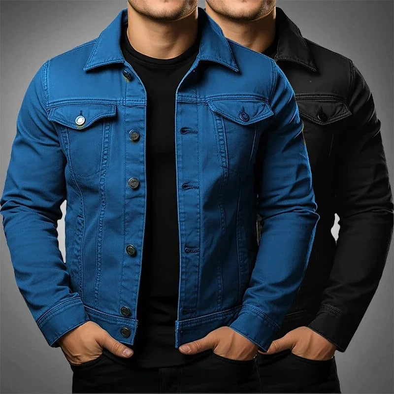 Chaqueta vaquera de trabajo para hombre – Abrigo informal de algodón grueso