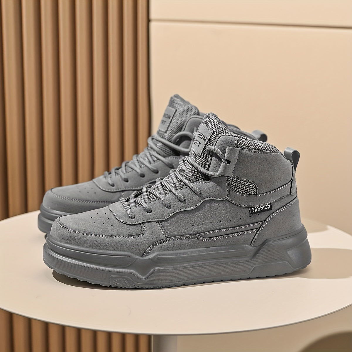 Zapatillas de deporte urbanas de caña alta para hombre – Zapatillas deportivas con cordones