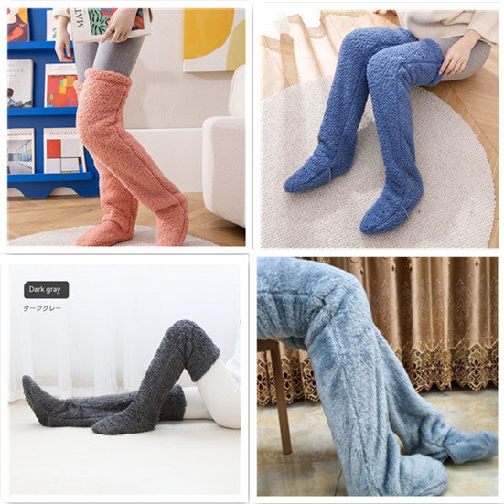 Calcetines largos peludos por encima de la rodilla Loom & Soul™ – Medias unisex cálidas para invierno y para casa