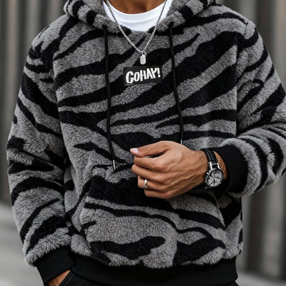 Sweat à Capuche Imprimé Léopard Homme – Sweat-shirt Doux Tendance Streetwear