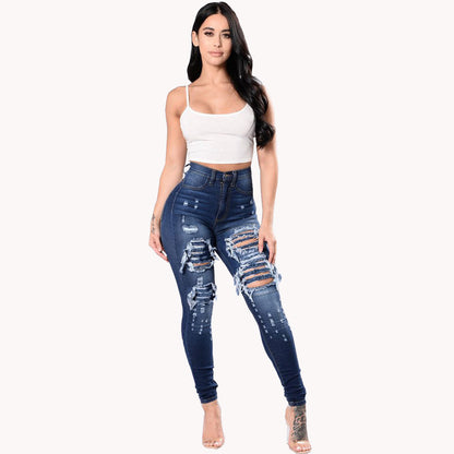 Loom & Soul™ Jean déchiré pour femme – Jean délavé taille haute pour un style urbain sans effort