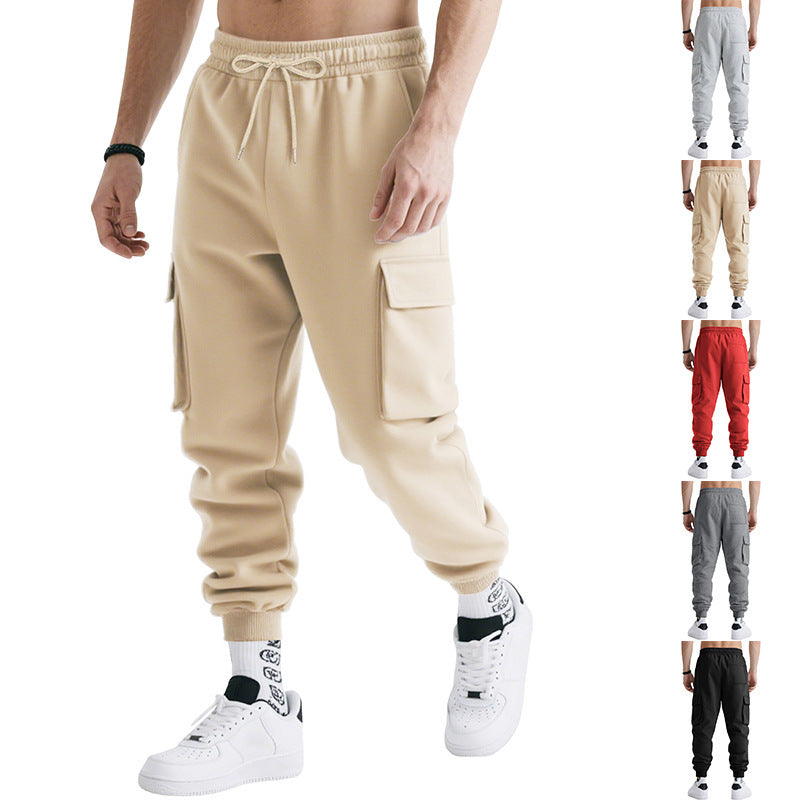 Pantalones de trabajo con múltiples bolsillos para hombre – Pantalones deportivos casuales de corte holgado