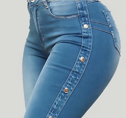 Vaqueros Acampanados de Tiro Alto para Mujer – Elegantes Jeans de Mezclilla Elásticos de Pierna Ancha