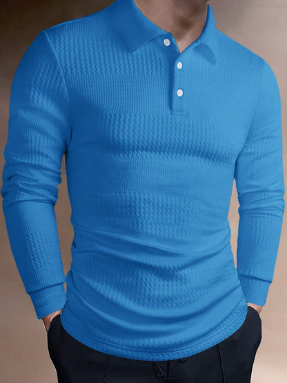 Polo Homme d'Été à Revers Jacquard – Coupe Slim Manches Courtes