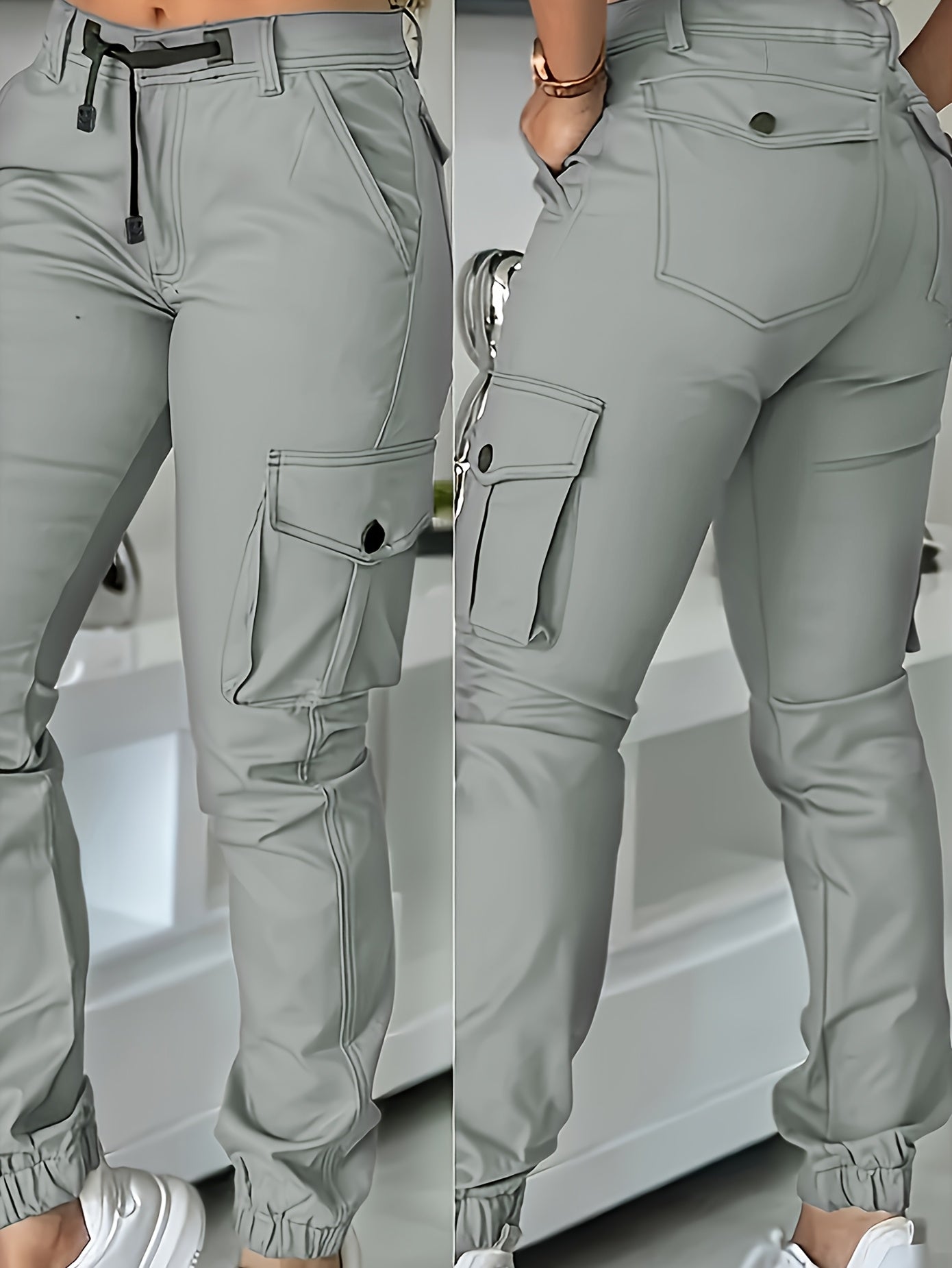 Pantalones cargo de mujer de cintura alta – Pantalones de trabajo elegantes para todas las estaciones