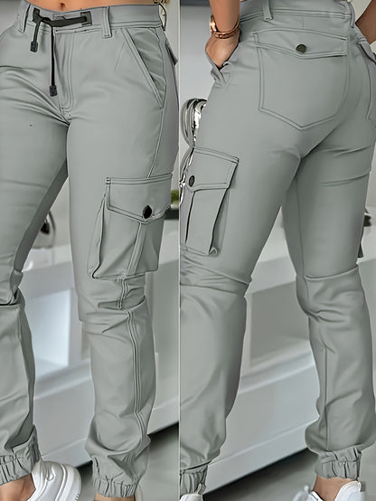 Pantalones cargo de mujer de cintura alta – Pantalones de trabajo elegantes para todas las estaciones