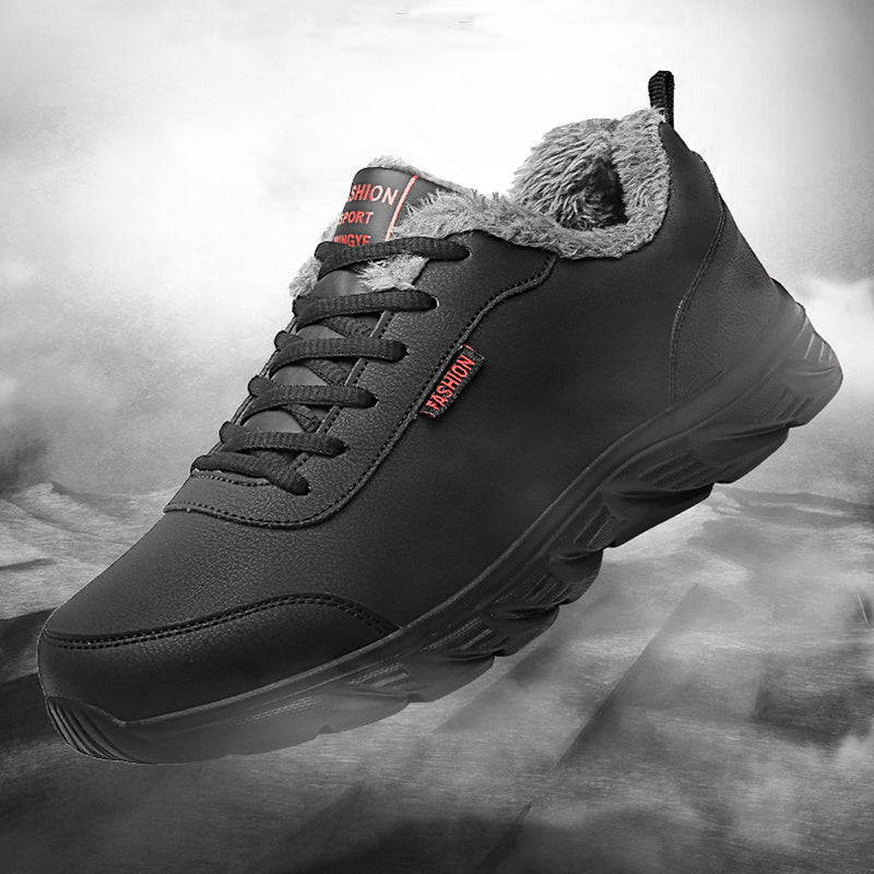 Zapatillas de invierno cálidas Loom & Soul™ para hombre – Impermeables, antideslizantes, zapatos cómodos con forro de felpa