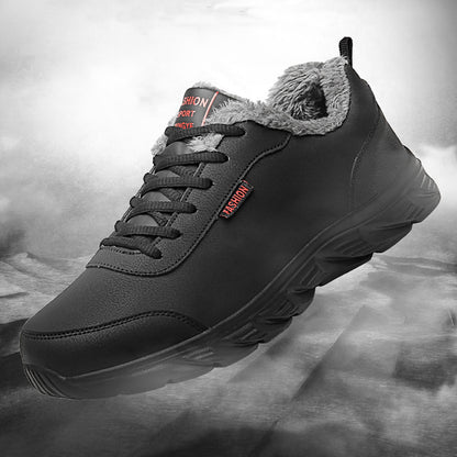 Zapatillas de invierno cálidas Loom & Soul™ para hombre – Impermeables, antideslizantes, zapatos cómodos con forro de felpa