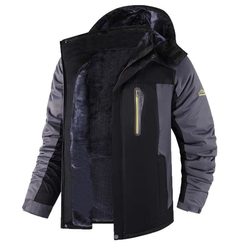 Abrigo polar de longitud media para hombre – Prenda exterior informal gruesa de invierno