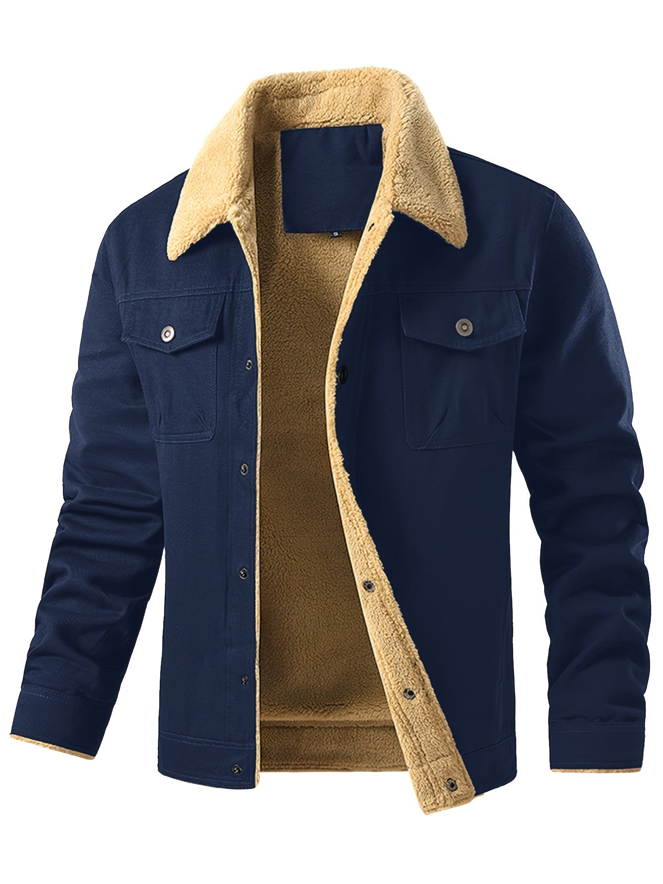 Chaqueta de trabajo para hombre con forro polar - Abrigo con cuello de borreguillo