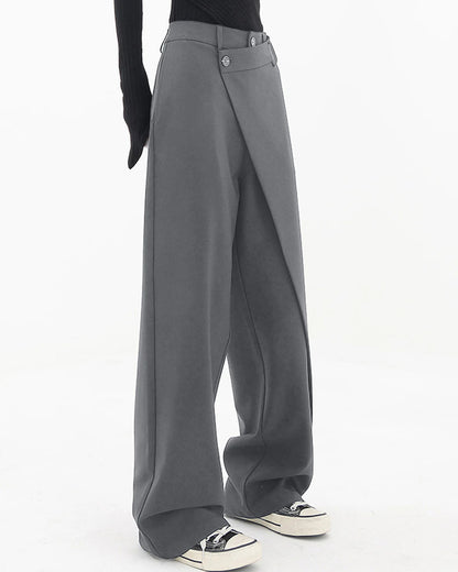 Pantalon large irrégulier Loom & Soul™ – Pantalon ample taille haute pour femme