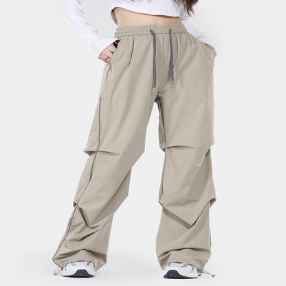 Pantalon Mop pour Femme Loom & Soul™ – Pantalon Parachutiste Plissé Ample en Coton