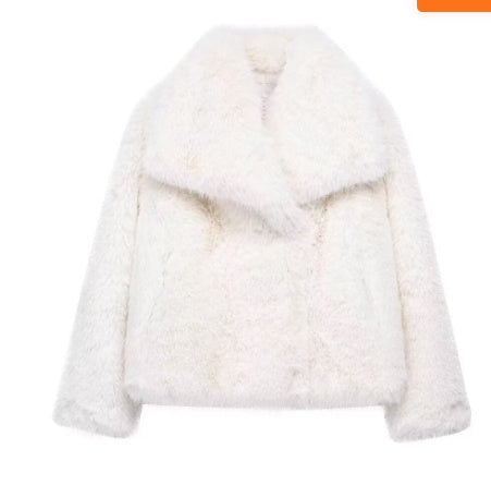 Abrigo de felpa con solapa mullida Loom & Soul™ – Chaqueta de invierno cálida para mujer para una comodidad elegante y sin esfuerzo